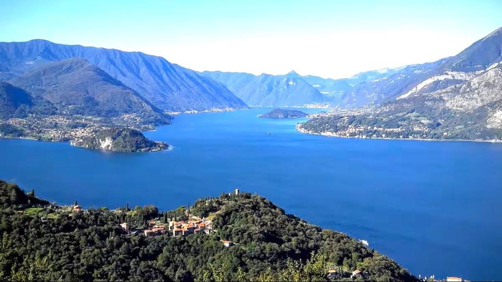 a view of a large lake in the mountains at Villa Silvana in Perledo