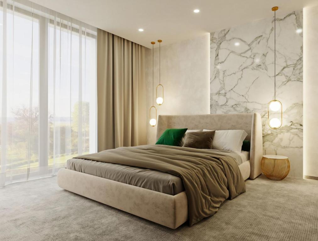 Postel nebo postele na pokoji v ubytování Cedar Crown Villa