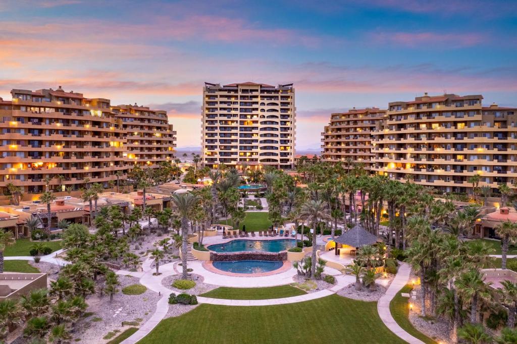 an aerial view of a resort with tall buildings at Bella Sirena 2BR 2BA 3rd Floor Ocean View B301 in Puerto Peñasco