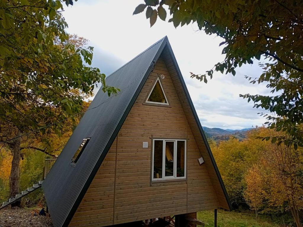 a small house with a gambrel roof at М'юзіка Карпат in Yavoriv