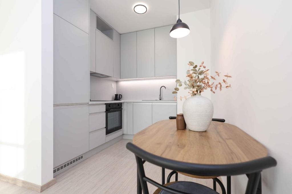 Кухня или мини-кухня в Apartment near Airport - Balcony & Free Parking
