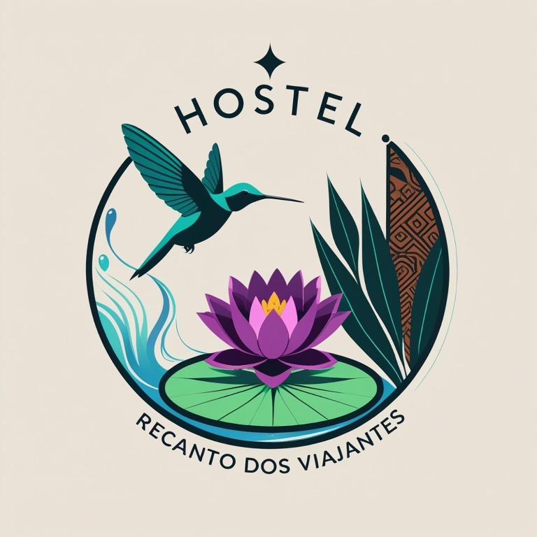 a logo for a hospital with a lotus and a bird at Hostel Recanto dos Viajantes in Belém