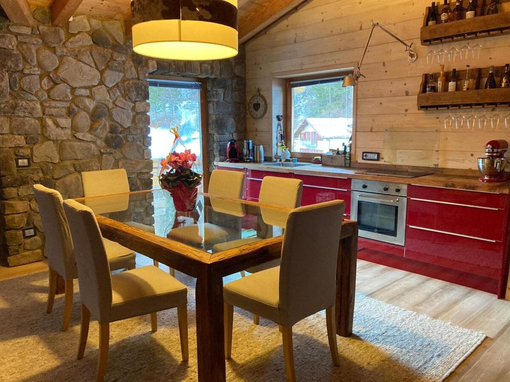 Kuchyň nebo kuchyňský kout v ubytování Dolomite Nest