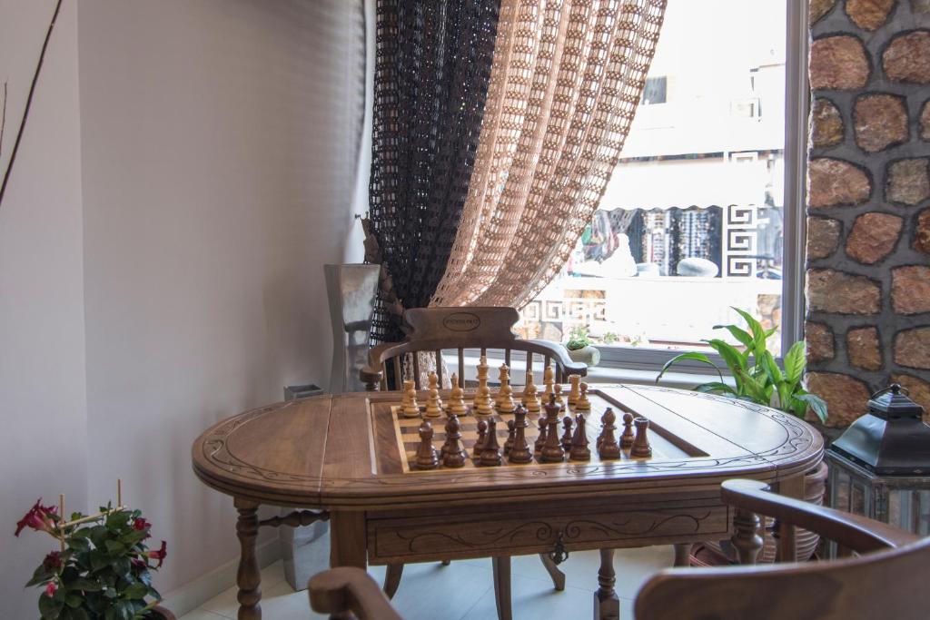A balcony or terrace at Polydefkis Hotel