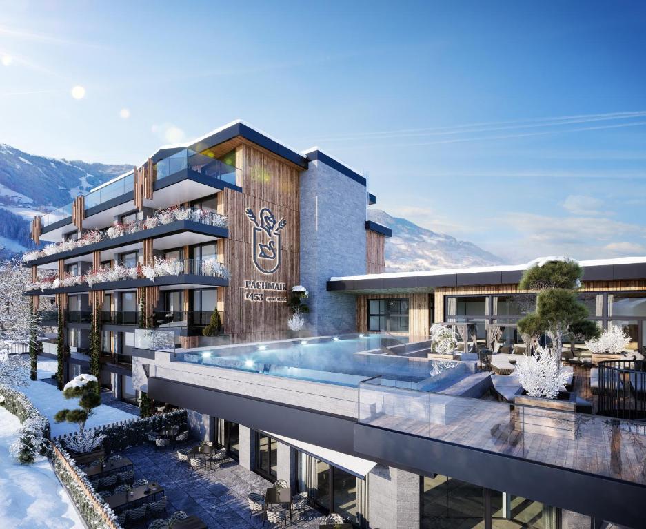 a rendering of a hotel with a swimming pool at PACHMAIR 1453 apart resort in Uderns
