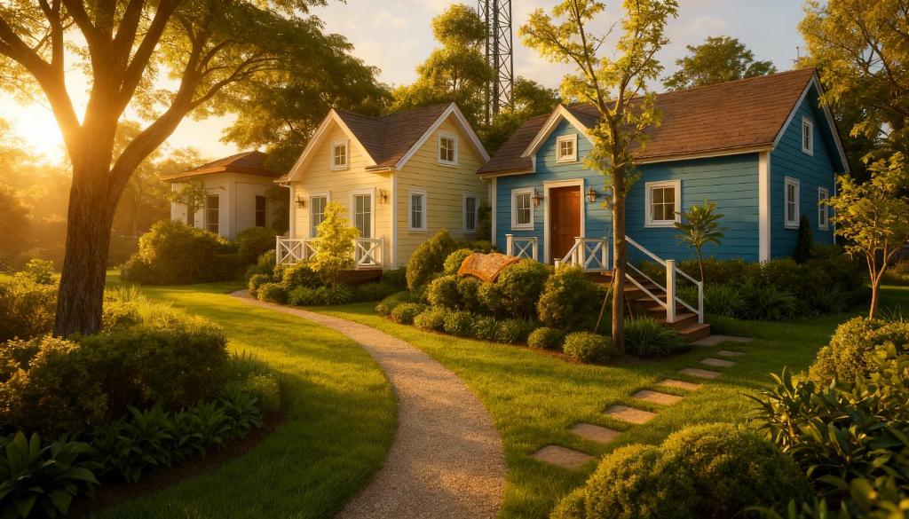 a house with a blue house and a pathway at ASTON X-CLUSIVE Cottage in Phra Nakhon Si Ayutthaya