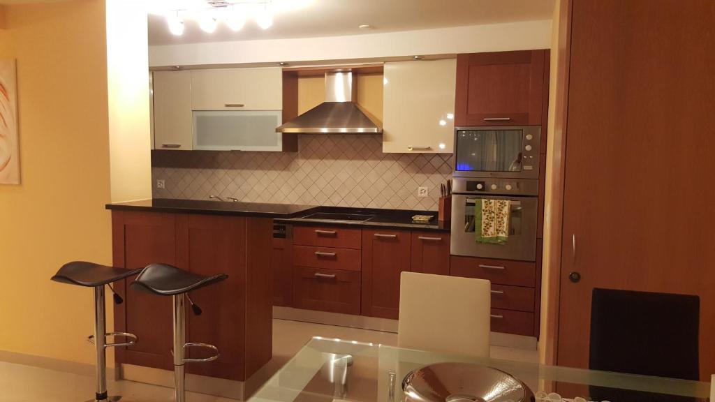 Kuchyň nebo kuchyňský kout v ubytování Apartment Viktoria