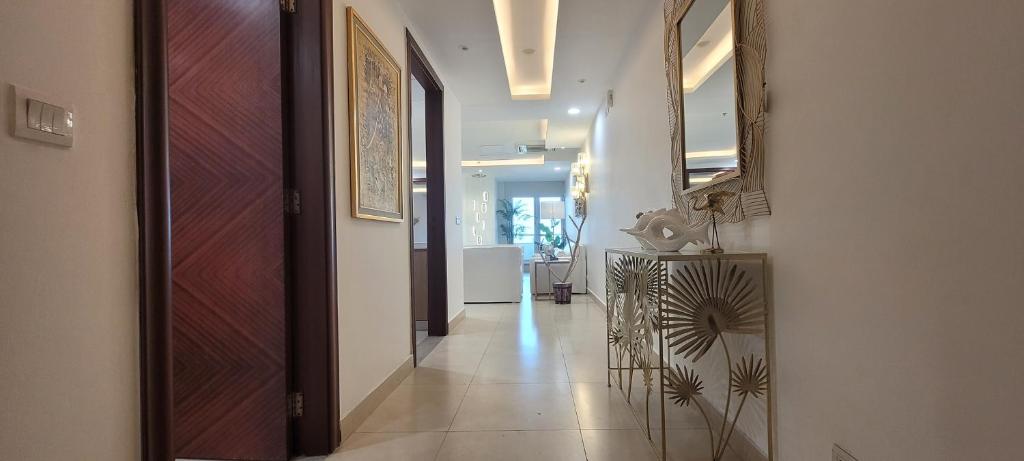 a hallway with at Goldcrest Luxury Apartments in Lahore