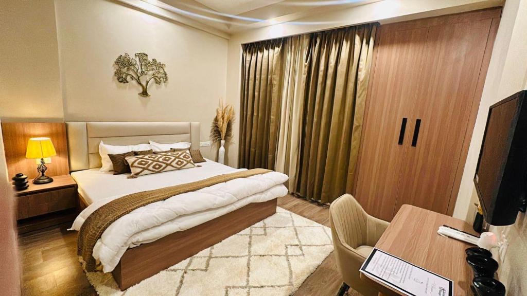 Ένα ή περισσότερα κρεβάτια σε δωμάτιο στο Aurora Escape