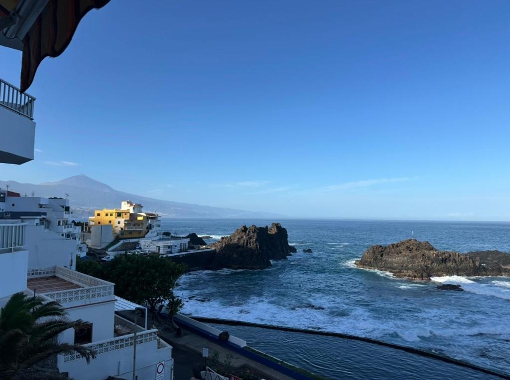 a view of the ocean from a building at House with balcony and views of the Atlantic in El Pris in El Pris