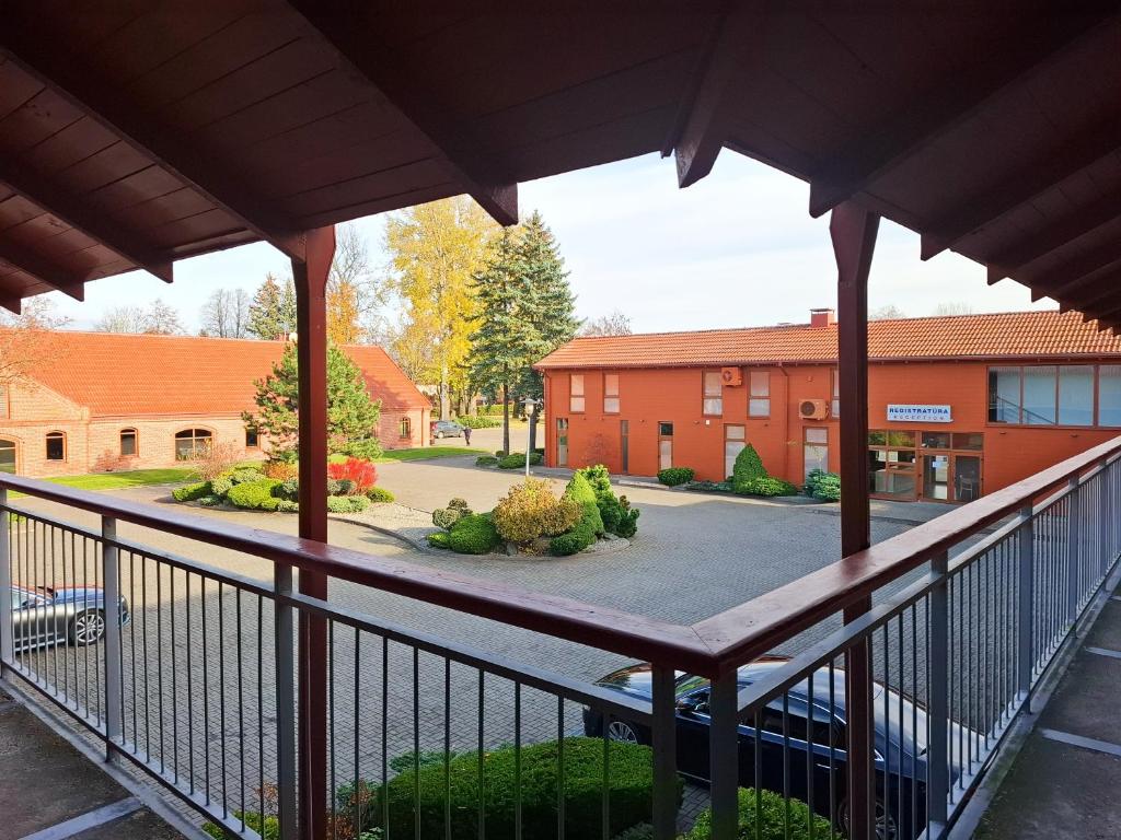 a view of a building from a balcony at LUNA Marijampole in Marijampolė