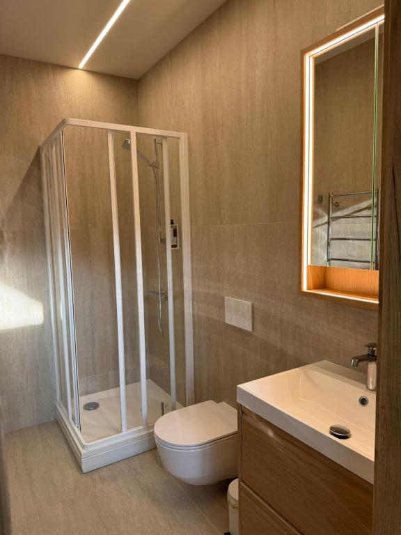 Koupelna v ubytování Miško Kortai