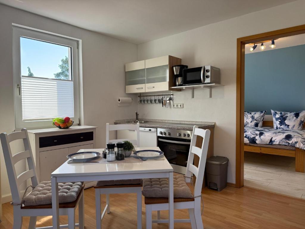 Kuchyň nebo kuchyňský kout v ubytování Pension Hirschburg Apartment 7 - Altheide