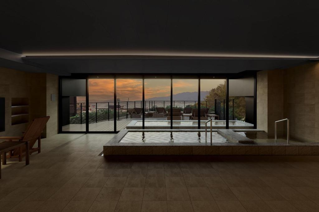 Χώρος καθιστικού στο Hotel Fork & Knife Miyajima