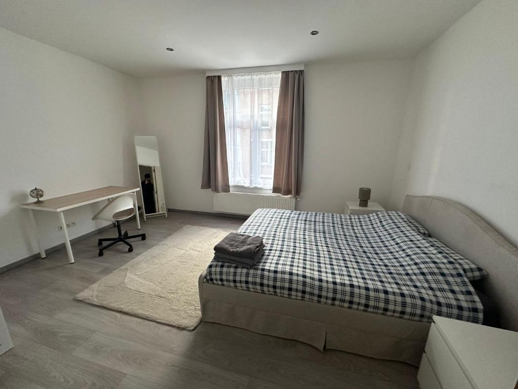 Ένα ή περισσότερα κρεβάτια σε δωμάτιο στο Appartement confortable avec garage premier étage sans terrasse