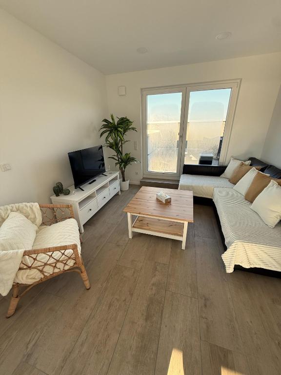 ElsenfeldB3 Boardinghouse bei Becker的有两张沙发和一台电视的客厅