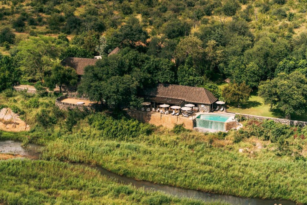 an aerial view of a house on a hill at Last Word Kitara in Klaserie Private Nature Reserve
