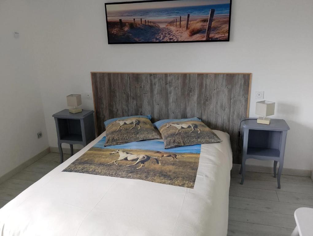 Postel nebo postele na pokoji v ubytování Appartement cosy avec jardin à Cayeux-sur-Mer 28 m²