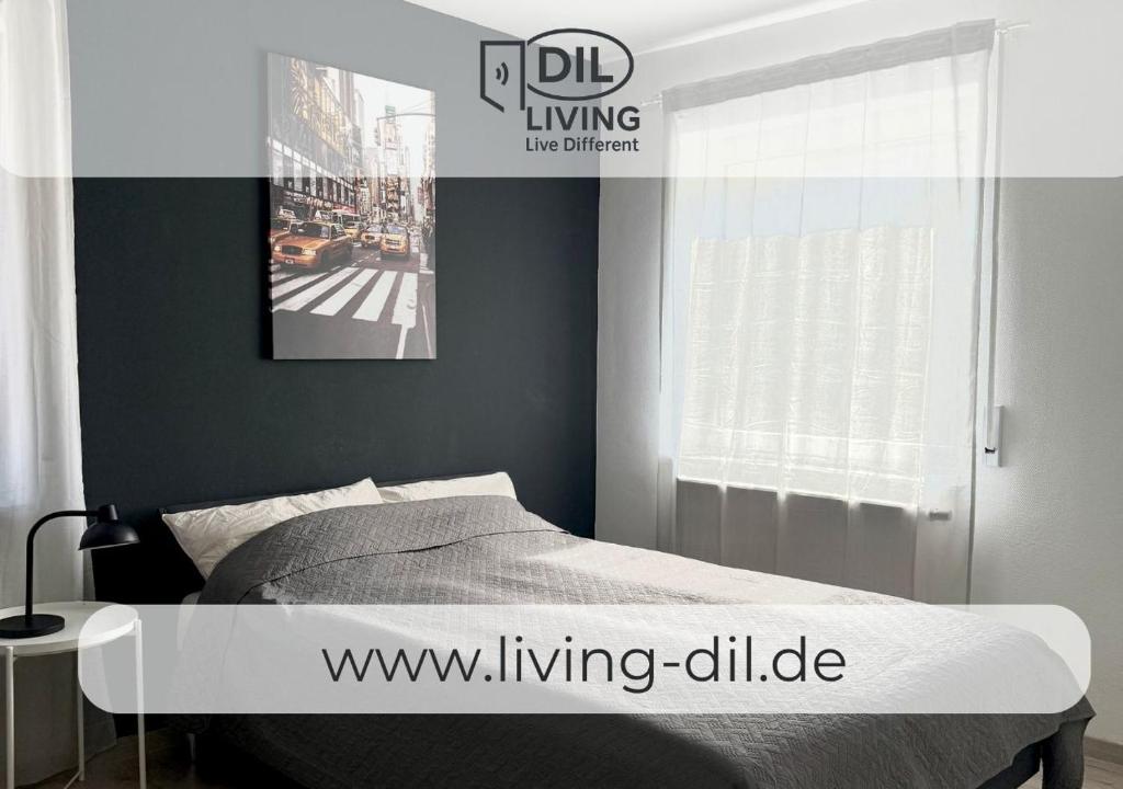 Postel nebo postele na pokoji v ubytování Urban City Room - Self Check In - Bad Nauheim