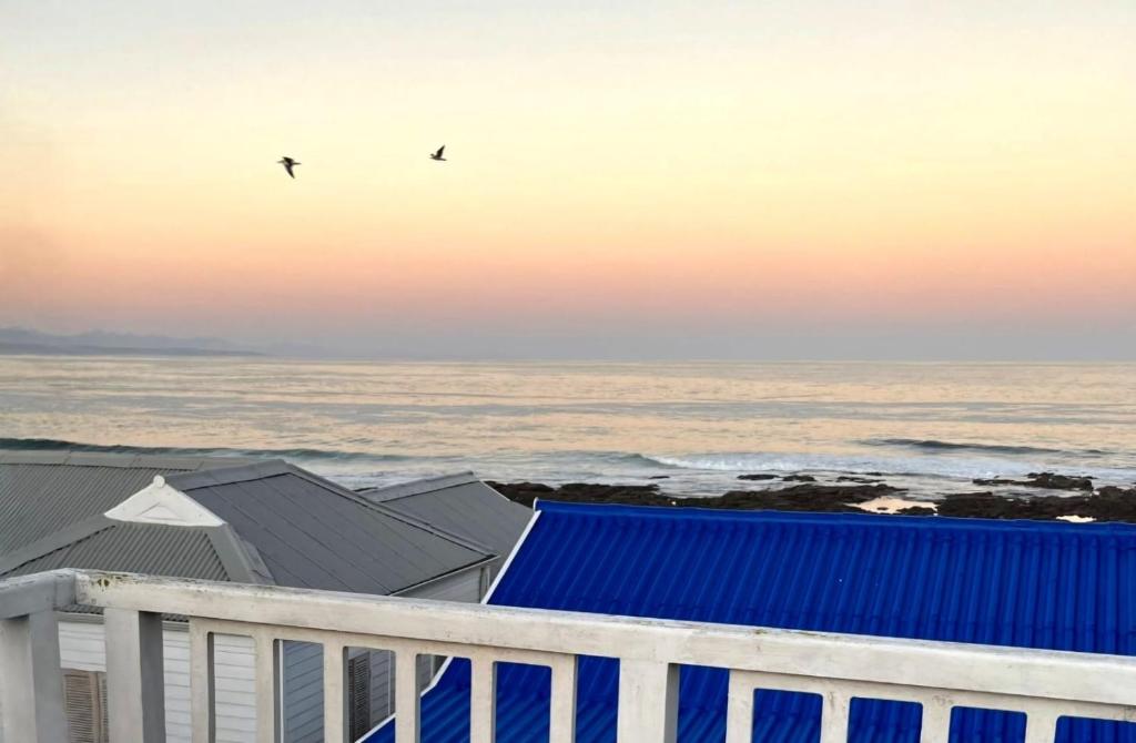 dos pájaros volando en el cielo sobre el océano en Point Village Accommodation - Snowdove, en Mossel Bay