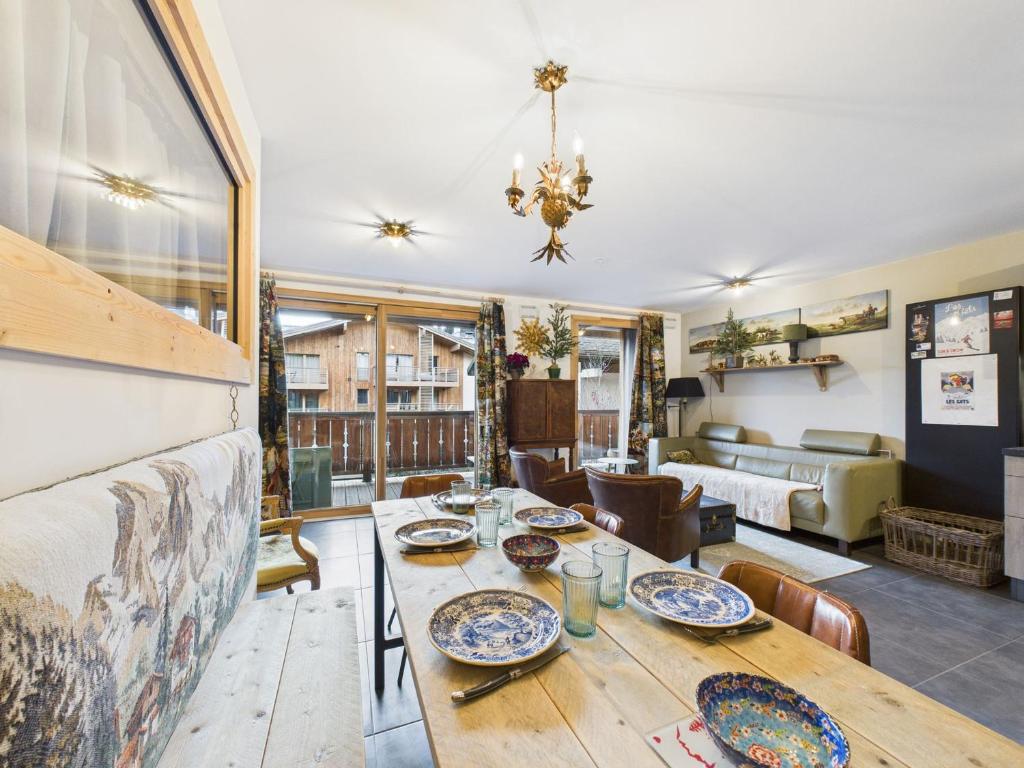 Appartement haut standing au centre des Gets, 5 pers, balcon, wifi, proche commerces
