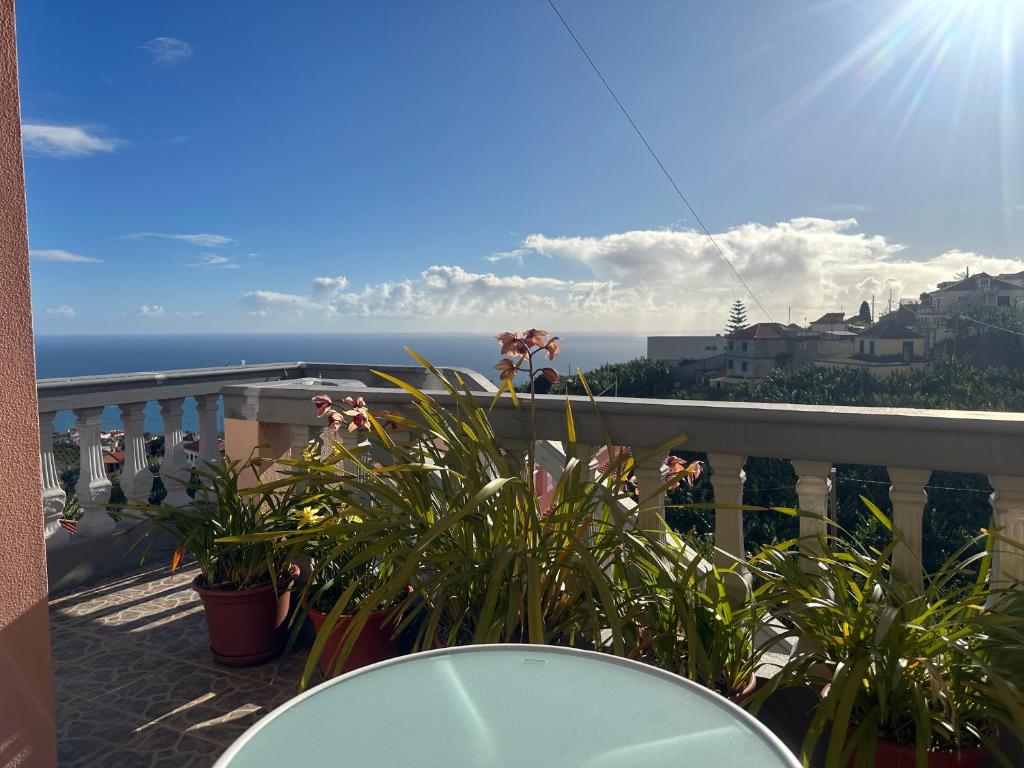 een balkon met uitzicht op de oceaan bij Casa Mary Bela's in Ponta do Sol