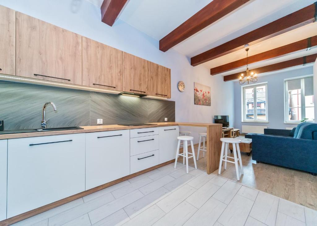 Η κουζίνα ή μικρή κουζίνα στο Bielsko Apartments