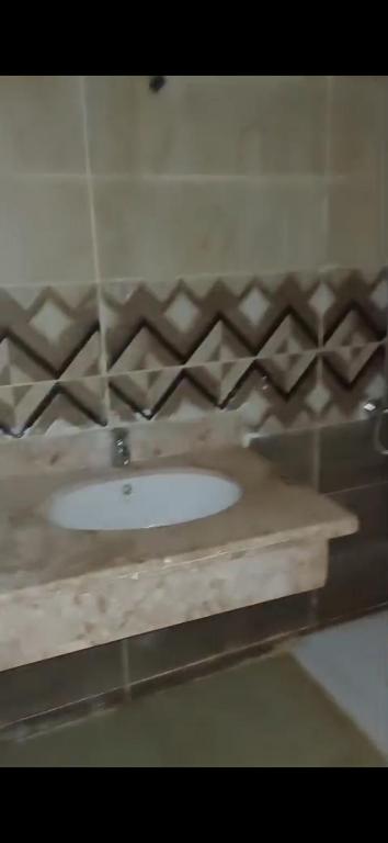 a bathroom counter with a white sink in a room at Al-Saeed Appartments in Cairo