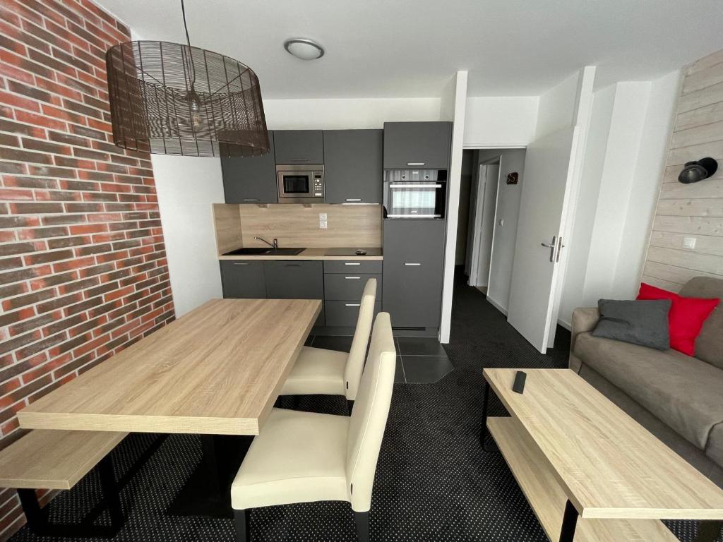 Η κουζίνα ή μικρή κουζίνα στο Studio Gourette 31m², 4 pers, animaux admis - FR-1-860-48