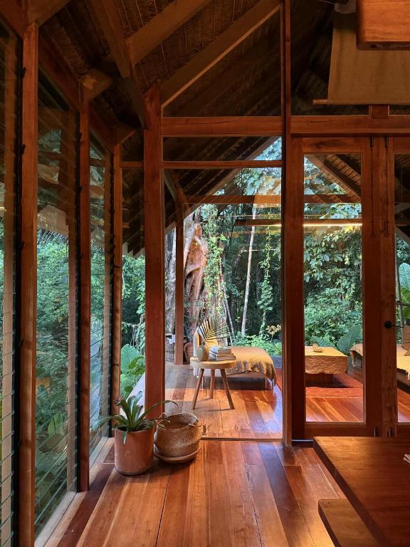 an inside view of a tree house with a hammock at Dalakit House Hidden Gem, Tranquility Nearby town in Siquijor