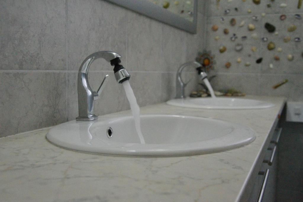 Koupelna v ubytování Skopje Hostel