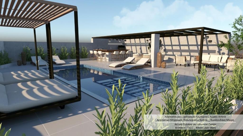 Piscina de la sau aproape de Ria's Apartment in Ag. Nikolaos