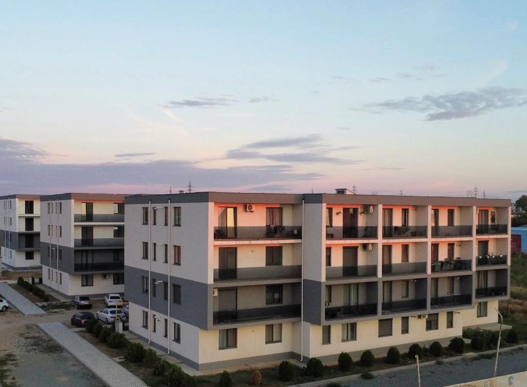 an aerial view of an apartment building at La Lumina in Lumina