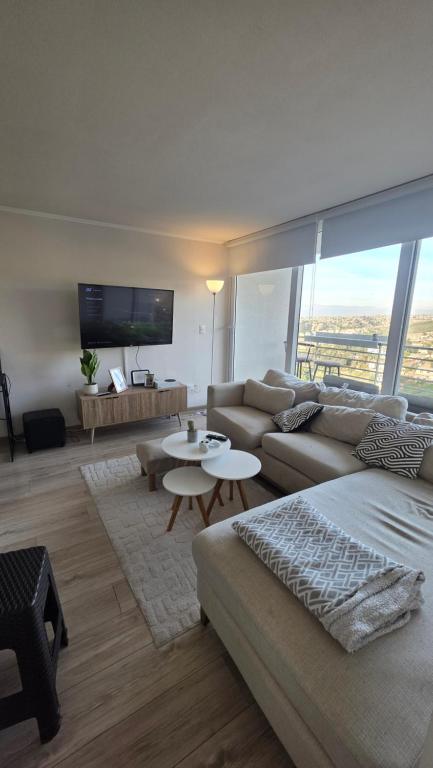 Χώρος καθιστικού στο Modern apartment with a wide view