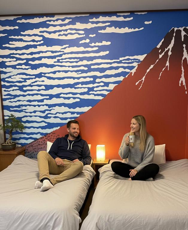 Postel nebo postele na pokoji v ubytování ミラージュ宿 2025年5月オープン 京都芸術 1軒家貸切