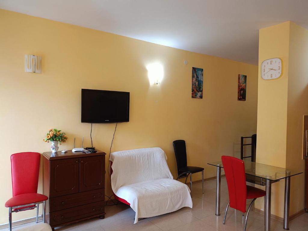 Μια τηλεόραση ή/και κέντρο ψυχαγωγίας στο Квартира-студия с видом на море