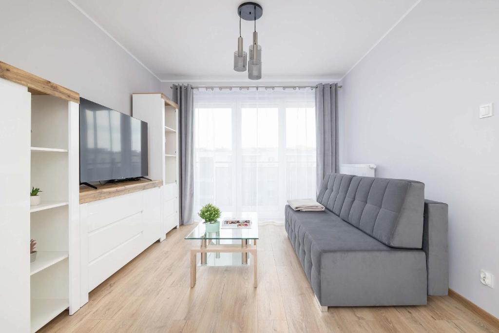 Χώρος καθιστικού στο Poezji Gliwice Modern&Bright Apartment with Balcony by Noclegi Renters