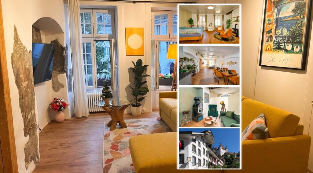 Χώρος καθιστικού στο Leone Stays - Golden Castle Loft