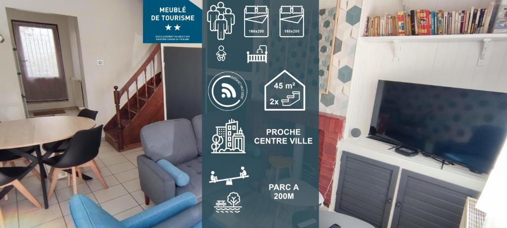 TV a/nebo společenská místnost v ubytování Le Morel