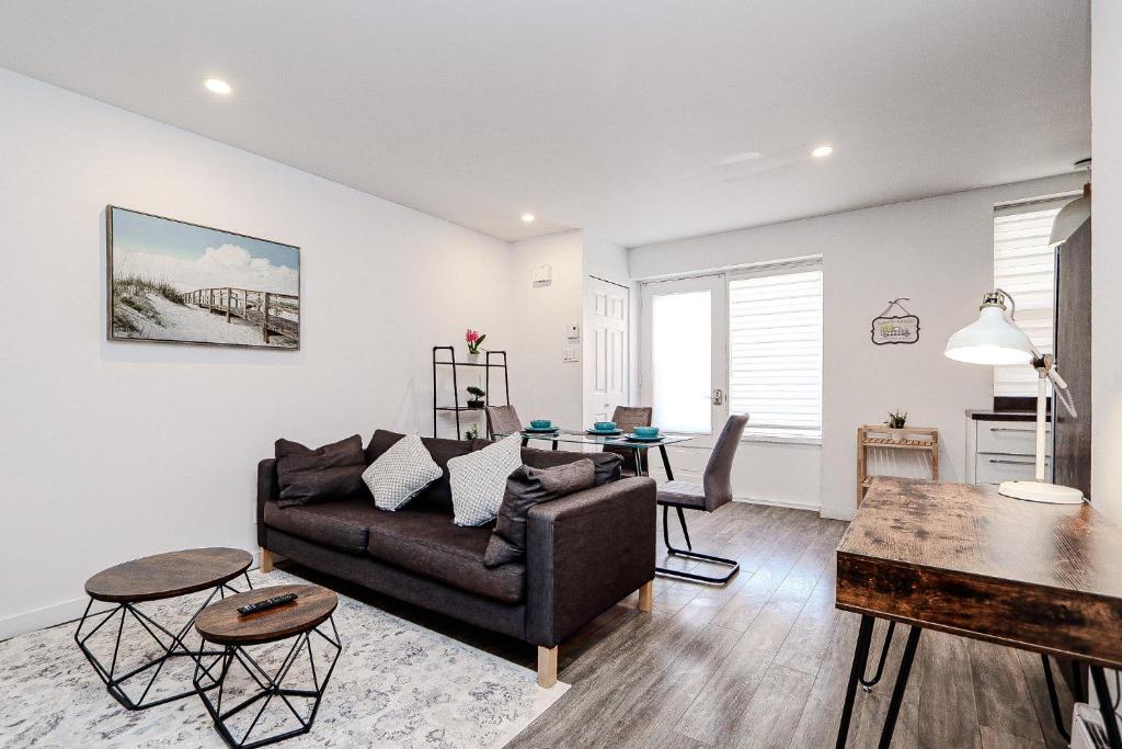 Posezení v ubytování Condo élégant au centre de Montréal