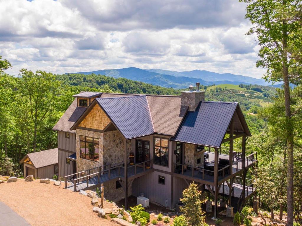 an image of a house with a roof at Bucks and Bunnies at Eagles Nest in Elk Park