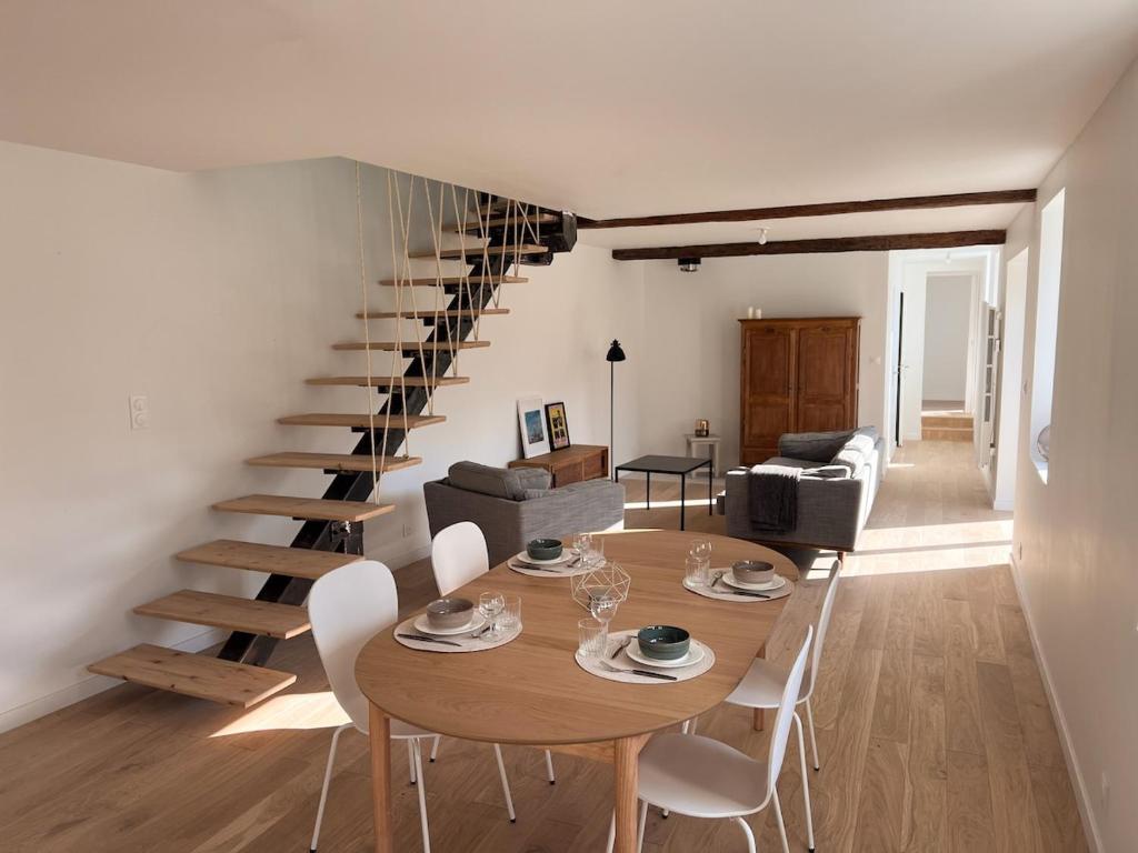 Posezení v ubytování Longère de charme au vert