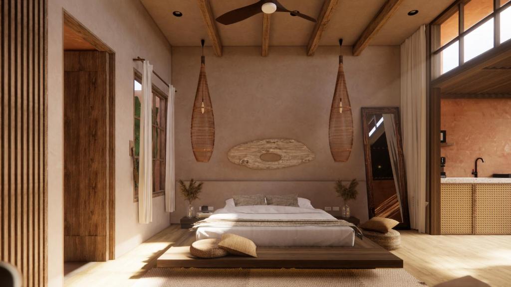 Ένα ή περισσότερα κρεβάτια σε δωμάτιο στο Lio Lio Suites