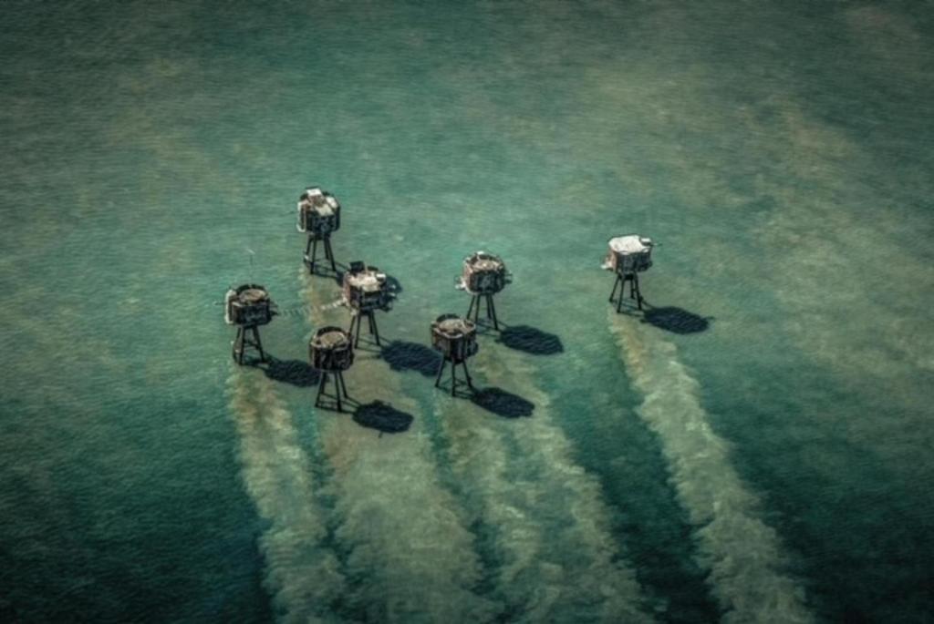 eine Gruppe von Menschen, die im Wasser stehen in der Unterkunft One Bedroom Ground Floor Flat in Whitstable in Whitstable