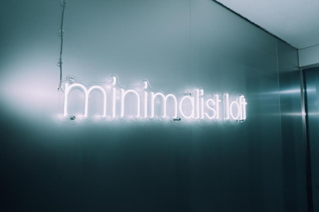 a neon sign that says on a wall at Stylish Minimalist Loft 7 & Gym in Namba Compact Studio 5 in Wada