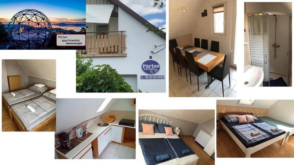 a collage of pictures of a house at PäRLAN APARTMAN in Balatonboglár