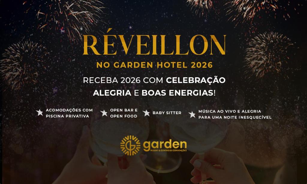 een flyer voor een concert met vuurwerk op de achtergrond bij Garden Hotel in Campina Grande