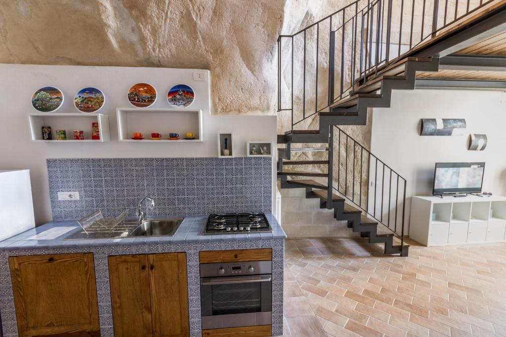 Kuchyň nebo kuchyňský kout v ubytování Casamata Matera