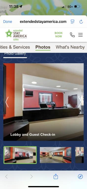 two pictures of a room with a red wall at Extended Stay America in Clearwater