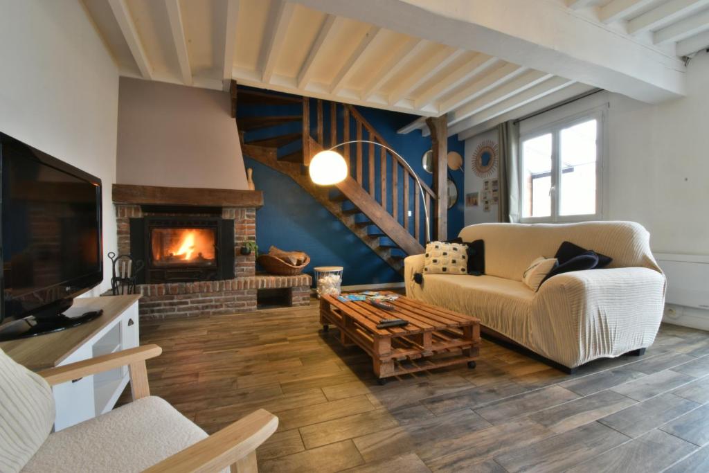 Posezení v ubytování Le Cocon Bleu